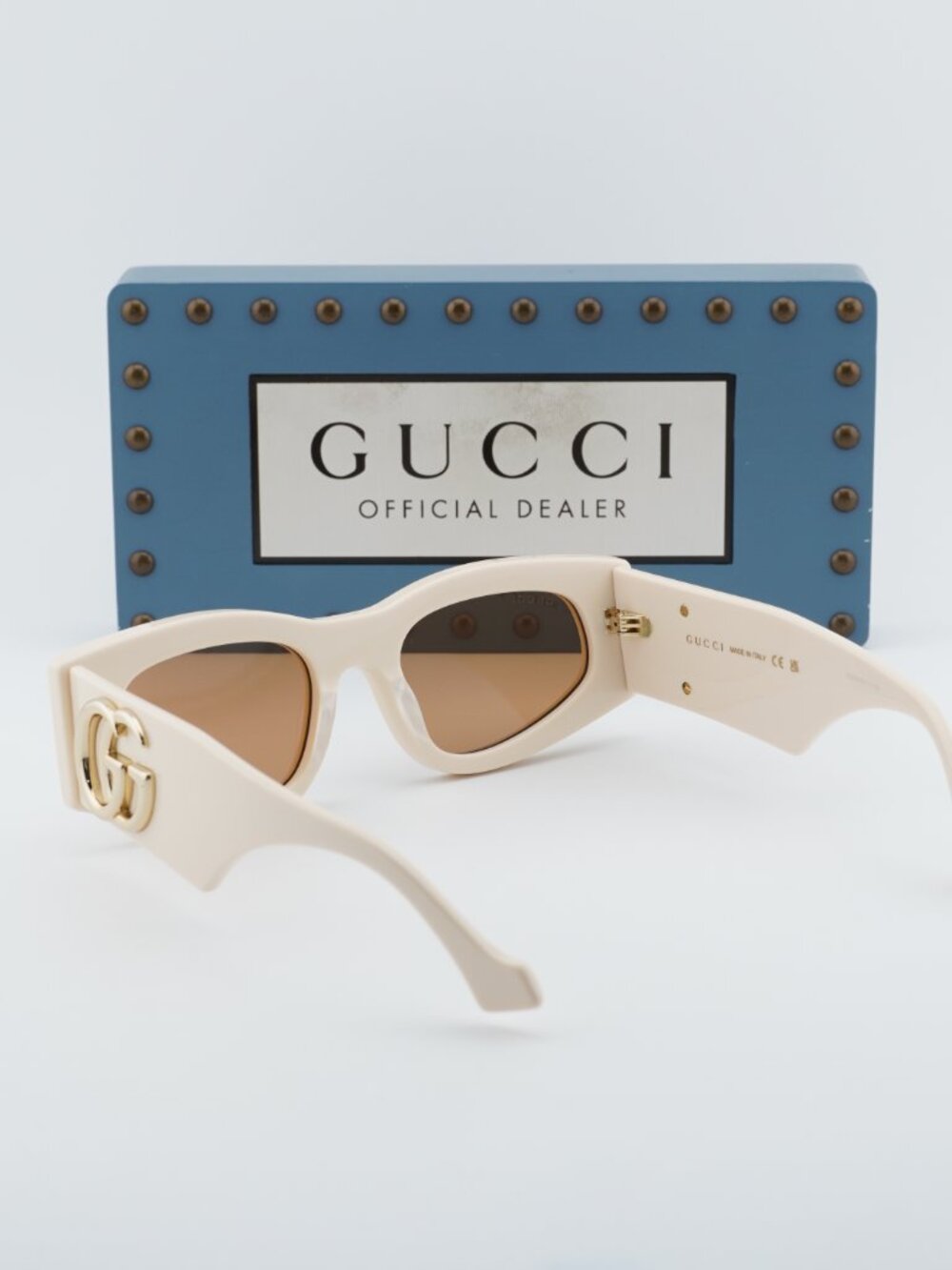 Gucci GG1754S 003 Women Rectangle Sunglasses - Beige / Brown - Picture 7 of 10